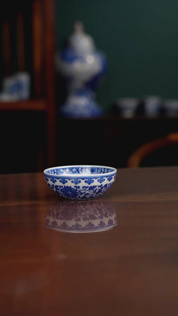 晓月柴窑 缠枝杯