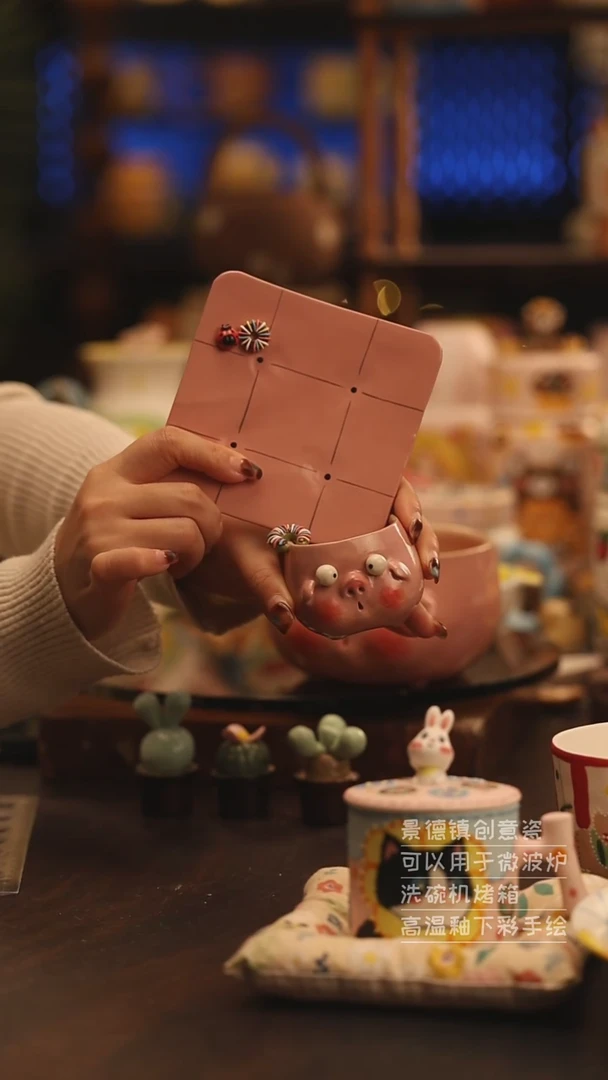 陶瓷景德镇可爱陶瓷釉下彩绘设计师款