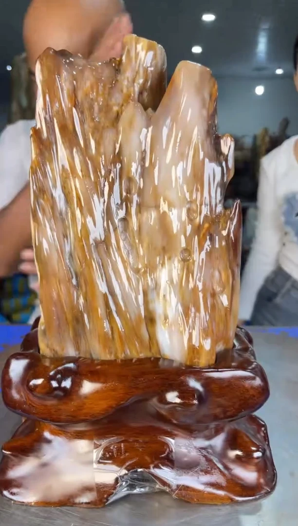 未镶嵌摆件硅化玉11