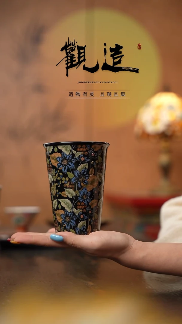 陶瓷月光蓝羽 ·【可乐杯】