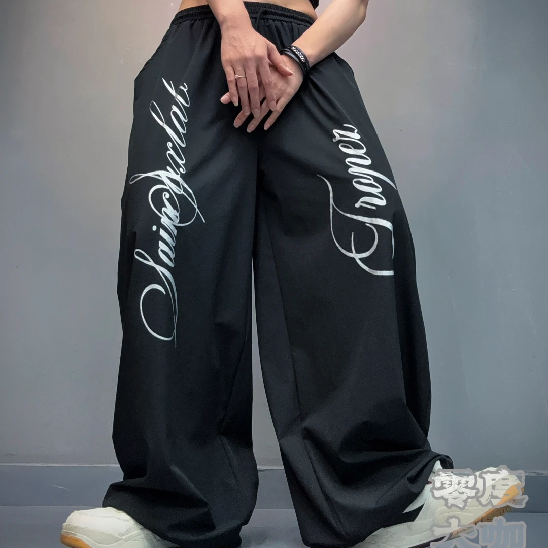 Q8935款休闲裤夏季百搭高街潮流印花宽松运动
