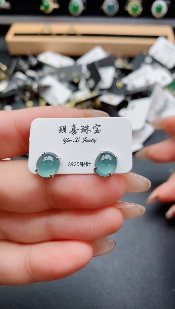 银S925镶嵌戒指翡翠1