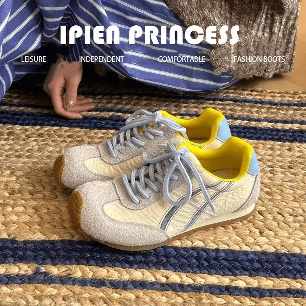 网红爆款多彩拼接运动鞋2025春秋新款软底透气时尚百搭透气休闲鞋