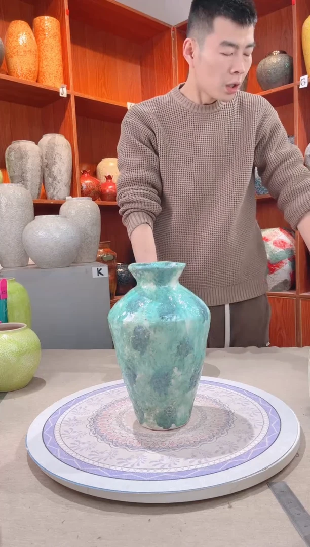 【闪购商品】瓶精品陶瓷花瓶 无花 新品彩陶 中号