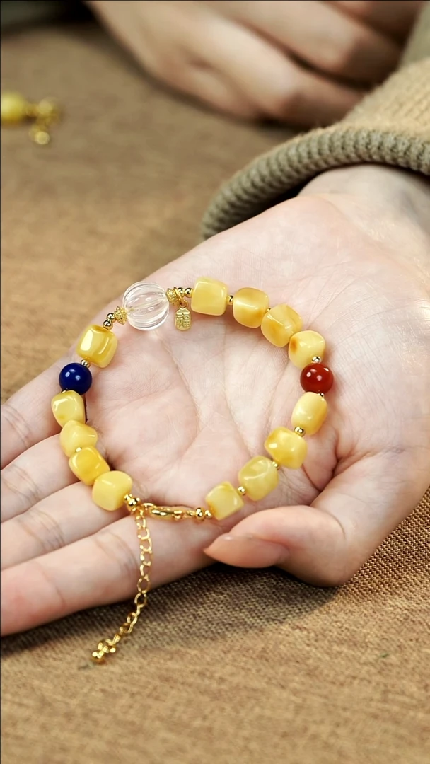 裸石琥珀未镶嵌蜜蜡方糖设计款