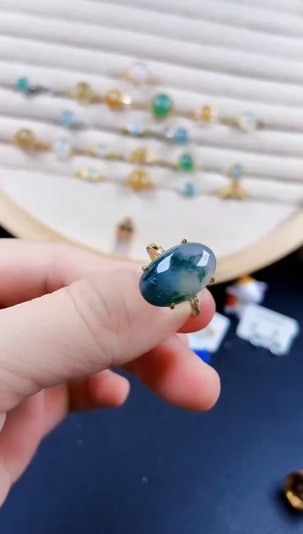 翡翠戒指银S925镶嵌141