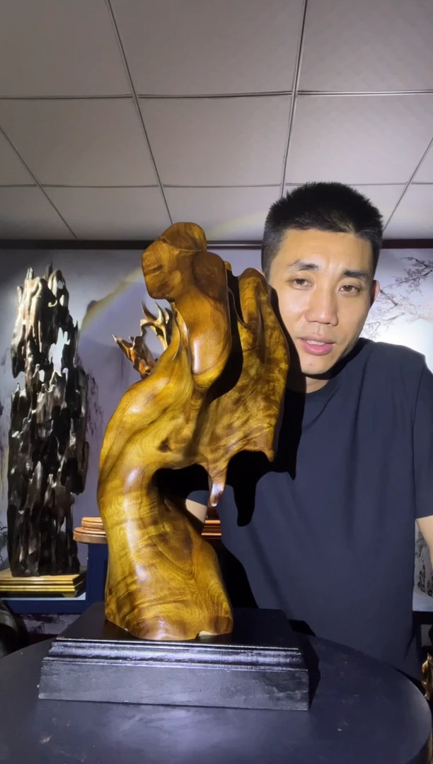 香杉木木雕款括*金丝楠木工艺品摆件