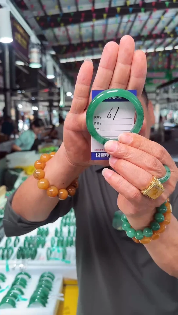 未镶嵌手镯石英质玉（非洲翠）54+