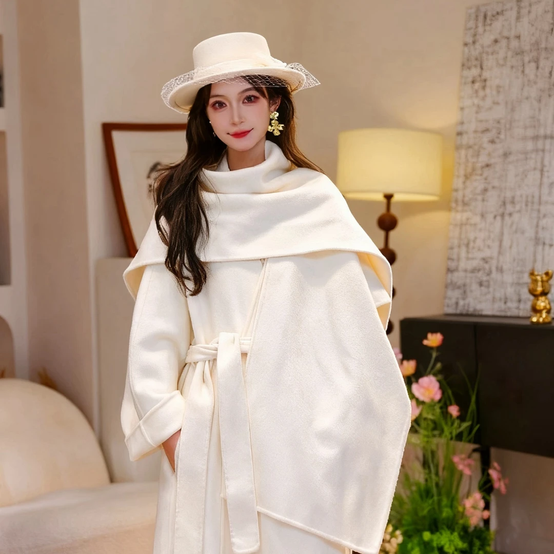 【ME桃子】千金风女宽松型羊绒大衣女装气质服装宽松25DK6209