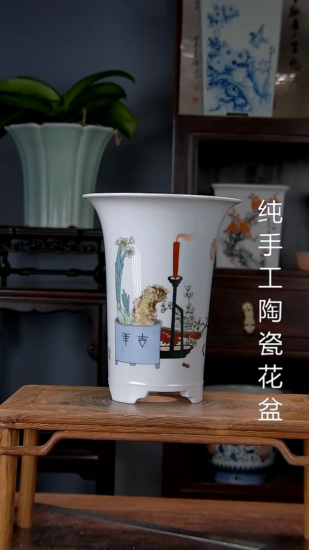 景德镇手工陶瓷花盆
