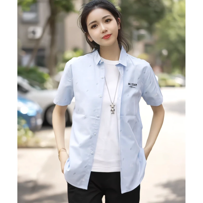 2025夏季潮款男士短袖衬衫时尚个性潮流修身百搭休闲短袖寸衫男潮