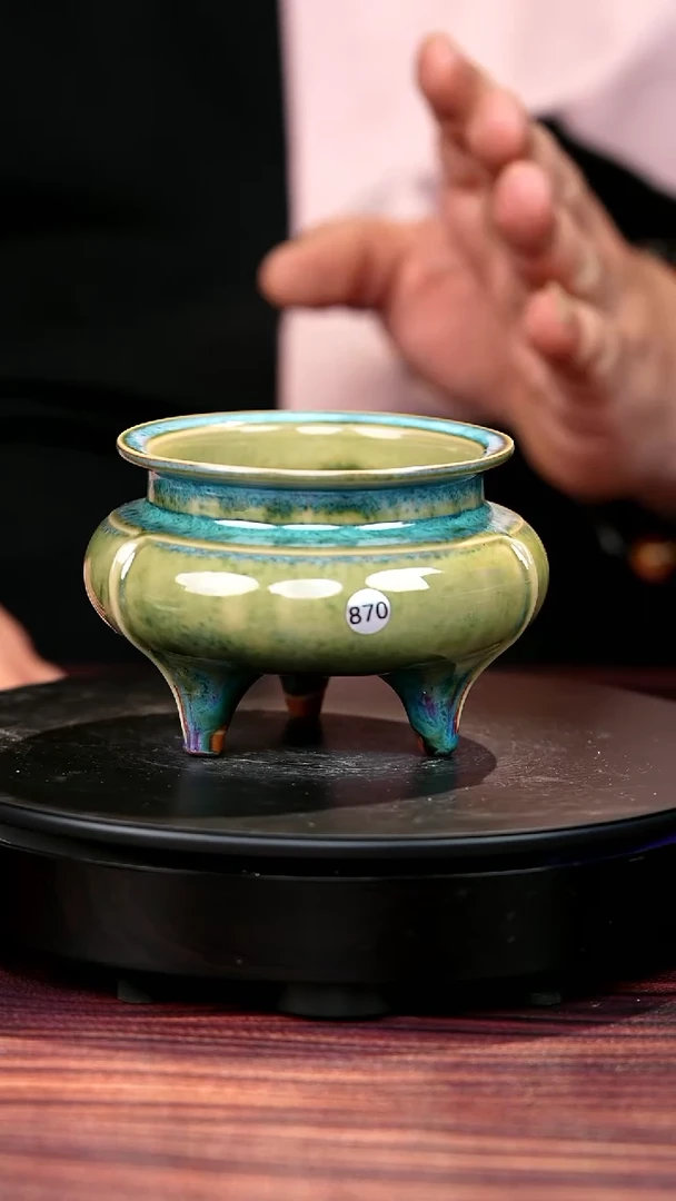 870#盼龙窑一级品原矿钧瓷鬲式炉