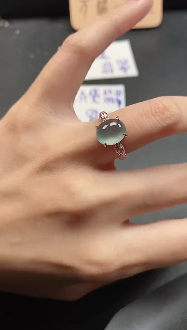 银S925镶嵌戒指翡翠51511