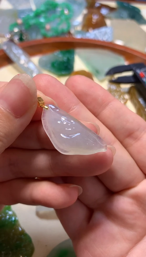 翡翠18K金镶嵌吊坠(不含链)吊坠