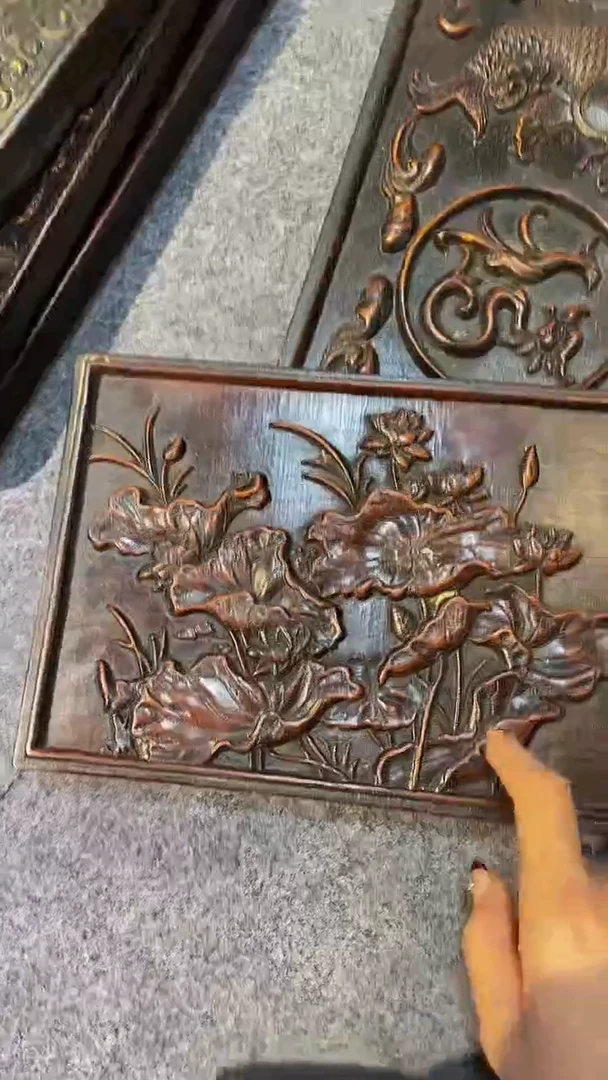 木紫檀雕刻板一物一拍