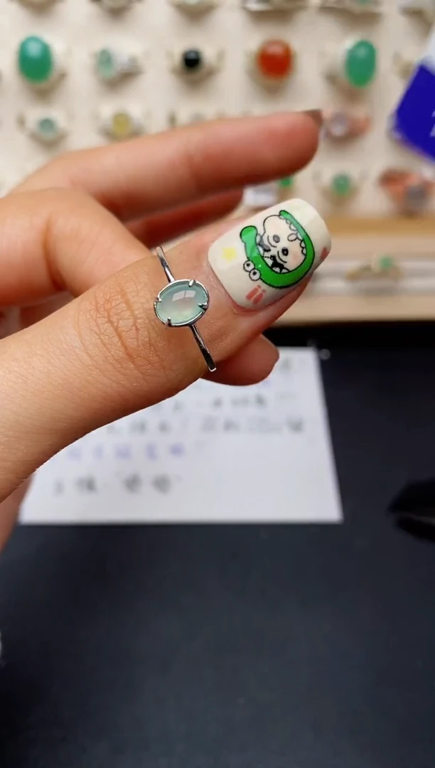 【闪购商品】翡翠戒指银S925镶嵌缅甸翡翠
