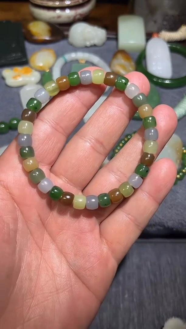 未镶嵌手串和田玉多宝手串