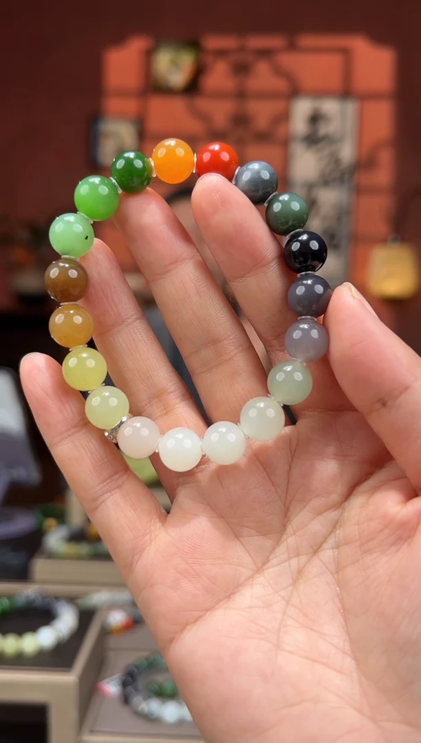 未镶嵌手链和田玉卡10C级把玩级多宝手串