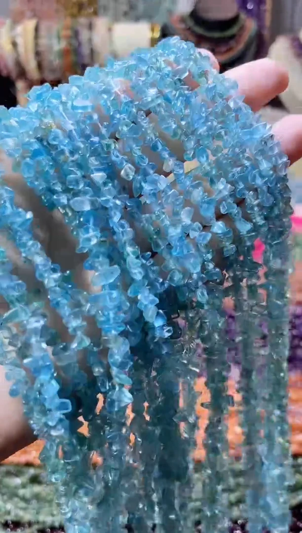 未镶嵌珠宝半成品水晶小蓝磷灰