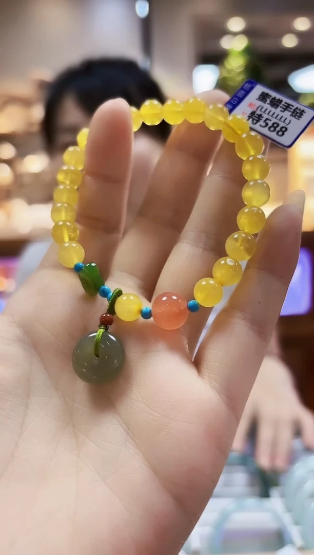 蜜蜡颈饰未镶嵌手链7