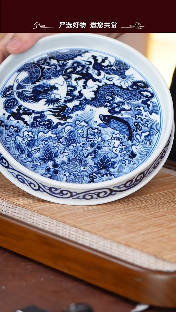 手工手绘青花壶承