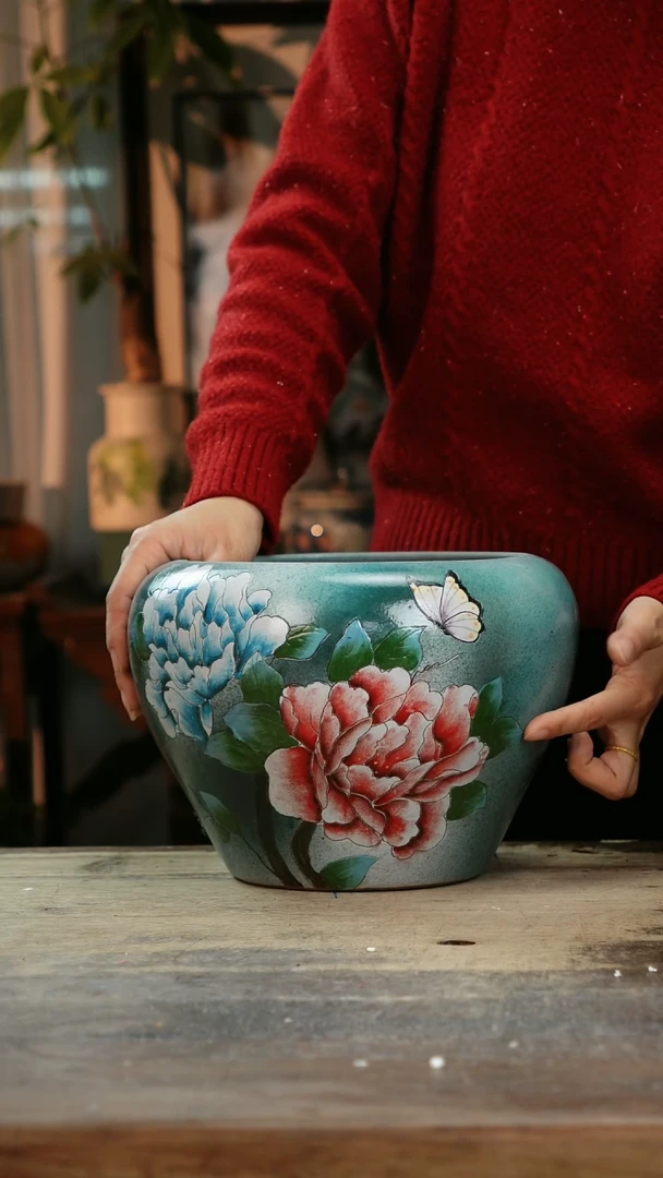 【闪购商品】瓷片景德镇纯手工釉下彩精品花瓶