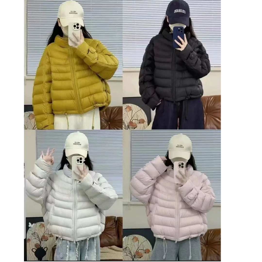 纯色常规立领修身森系女款保暖薄款短款排骨羽绒3