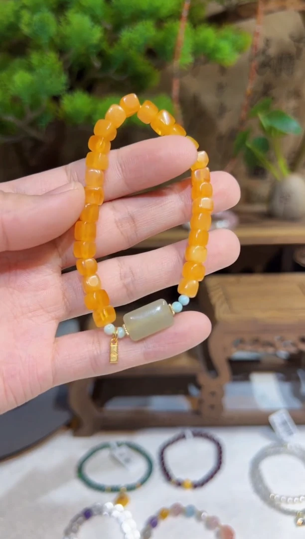 手链琥珀未镶嵌手饰@@