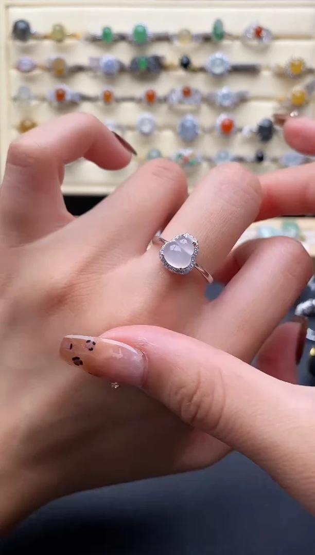 银S925镶嵌戒指翡翠3333333+3