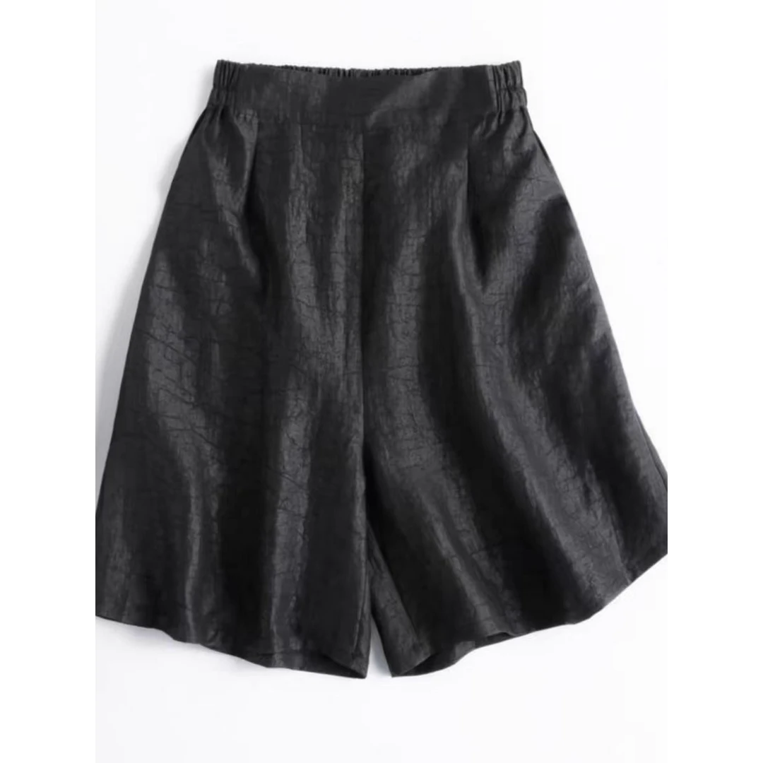 真心舒服！巨推荐！挺括有型复古松紧腰插袋短裤休闲裤百搭女夏2025