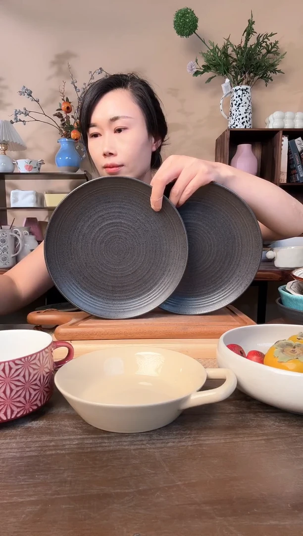 9英寸螺纹麻点盘2只微瑕