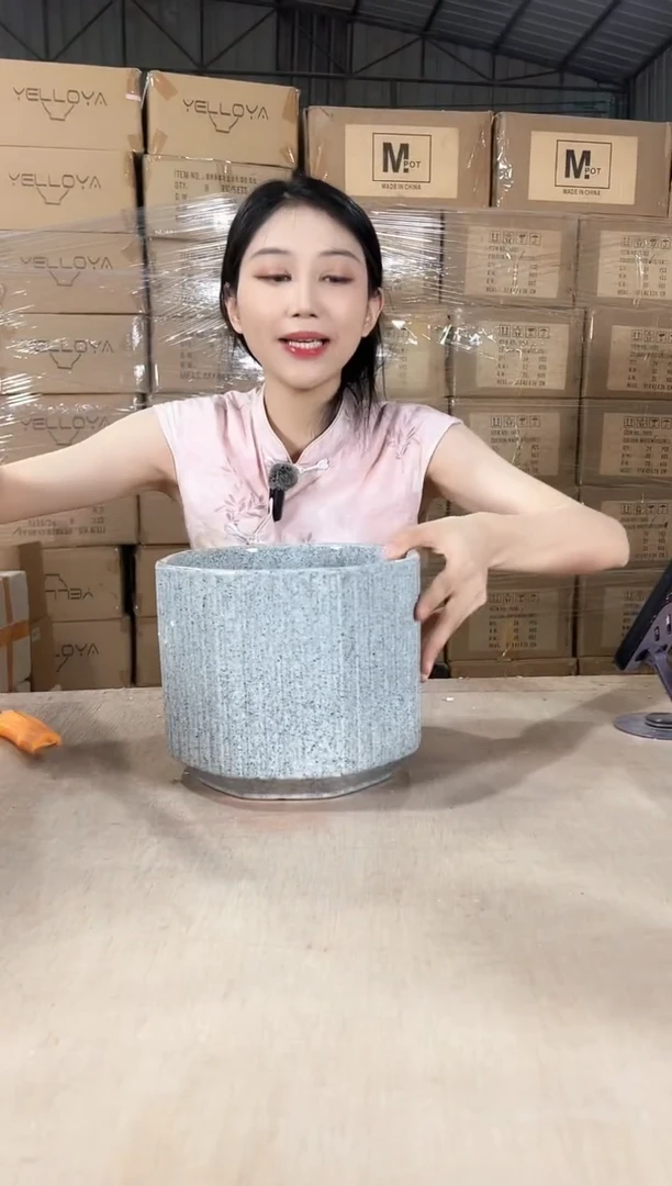 六角大理石纹灰色中号22x18