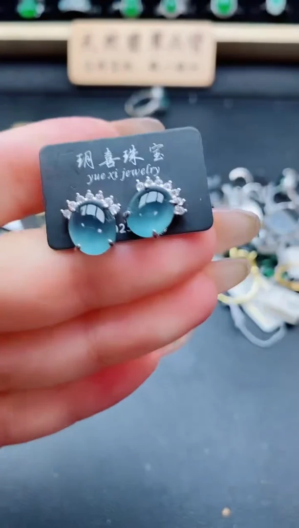 银S925镶嵌戒指翡翠1