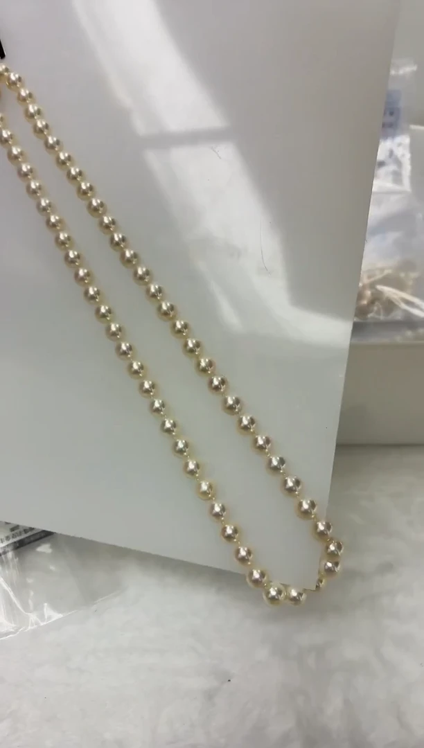 未镶嵌DA海水珍珠羽皇金串链6-7 y1159