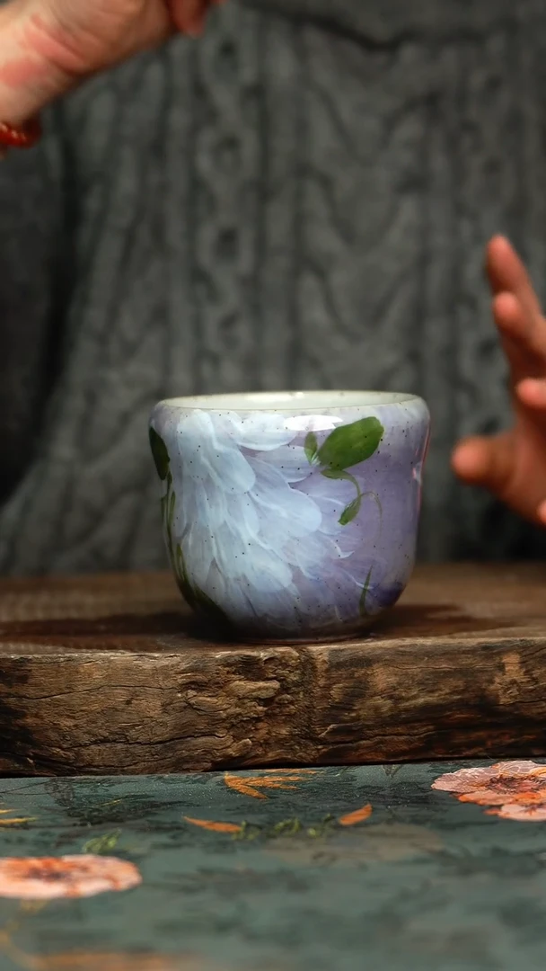 【闪购商品】杯杯釉下彩手工手绘同款陶器