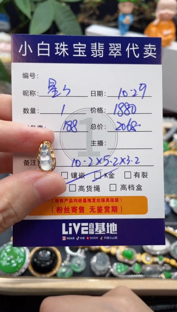 吊坠(不含链)18K金镶嵌翡翠看****?吊坠