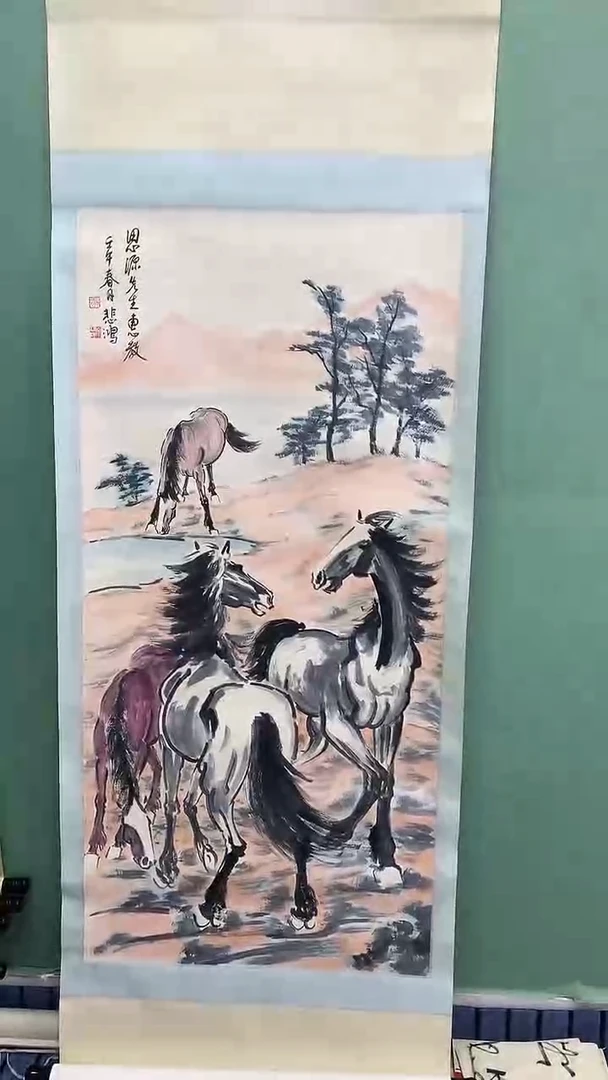 竖款精品四尺卷轴，马