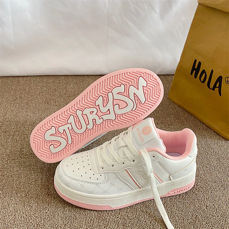 韩版厚底粉色板鞋女ins潮2025夏季新款设计感百搭运动休闲小白鞋