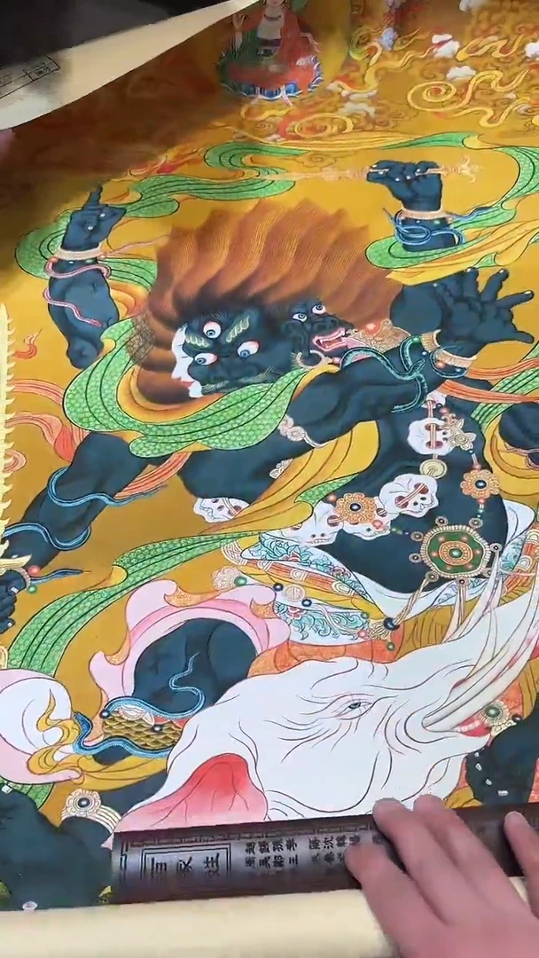 卷轴画【主播精品】高端卷轴画——唐卡AA1大黑天