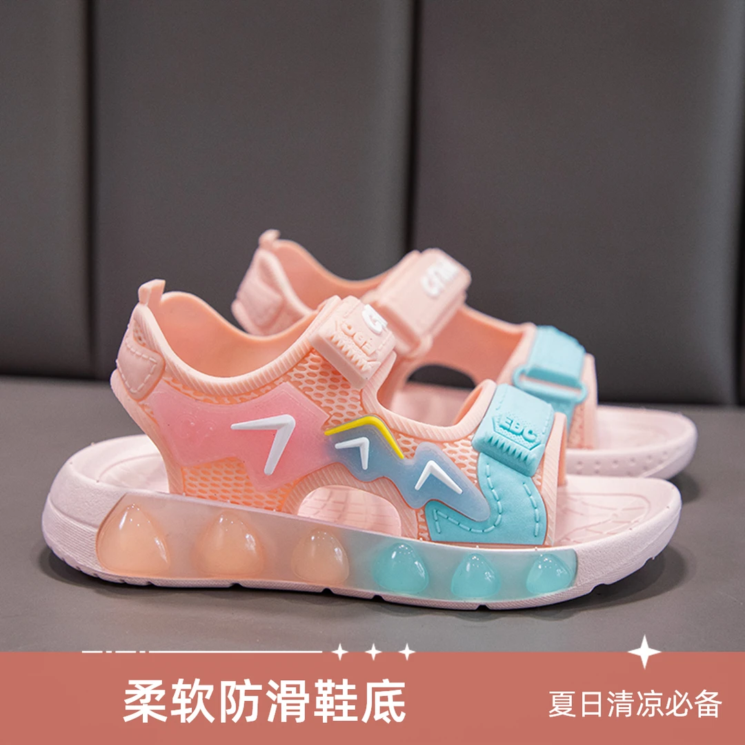 2025夏季新款女童凉鞋防滑软底运动沙滩凉鞋防水小中大童男孩凉鞋