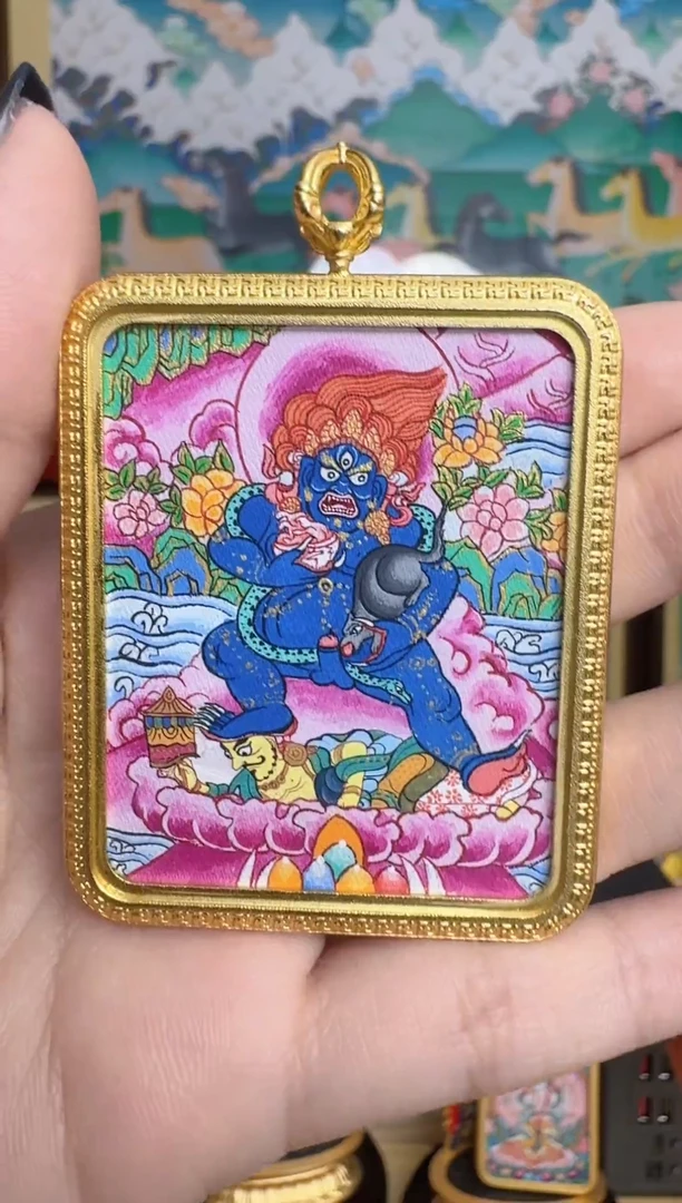 吊坠黑财神-热贡纯手绘达瓦