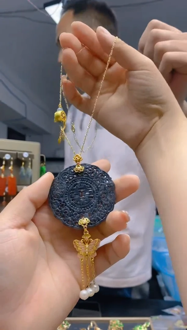 【闪购商品】翡翠耳饰合金173翡翠锁骨链