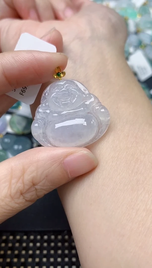 颈饰18K金镶嵌翡翠天然缅甸A货翡翠