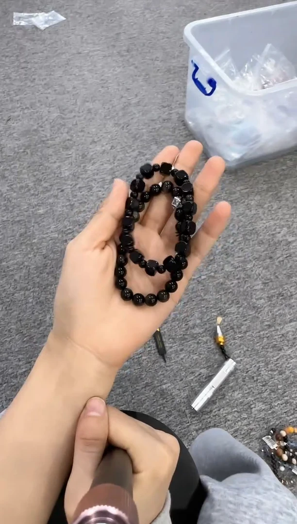 【闪购商品】黑曜岩手串未镶嵌黑曜石手串
