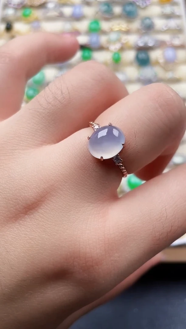 银S925镶嵌戒指翡翠90