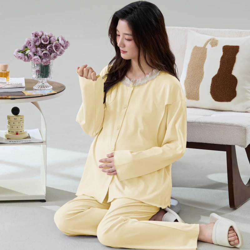 【云感棉-可拆胸垫】春秋孕妇睡衣哺乳月子服待产后薄款怀孕家居服