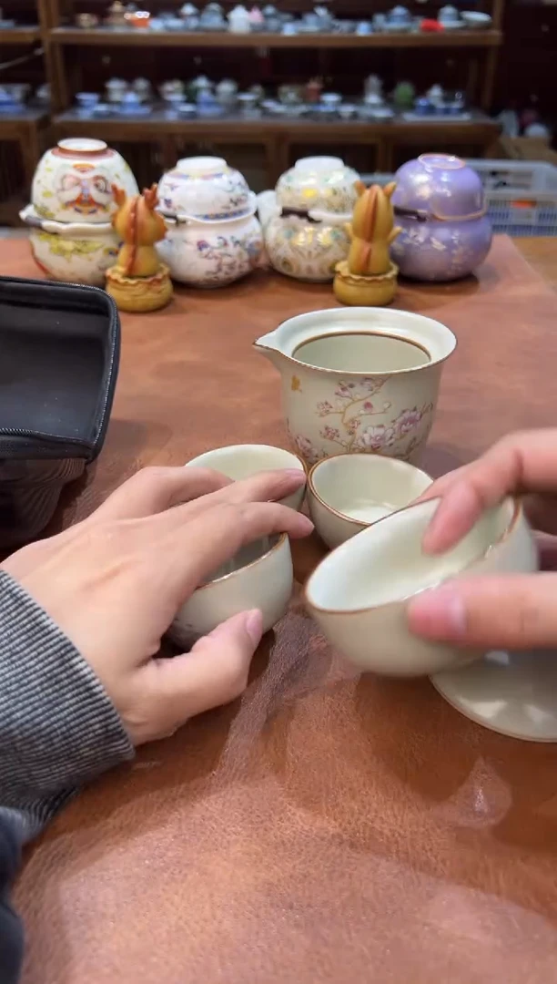 真的很便宜会开片的旅行茶具