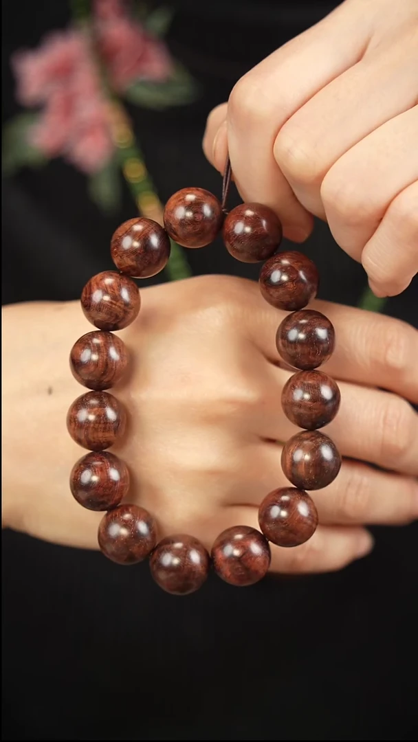 黄花梨/降香黄檀手串/手链1.5cm单圈水波