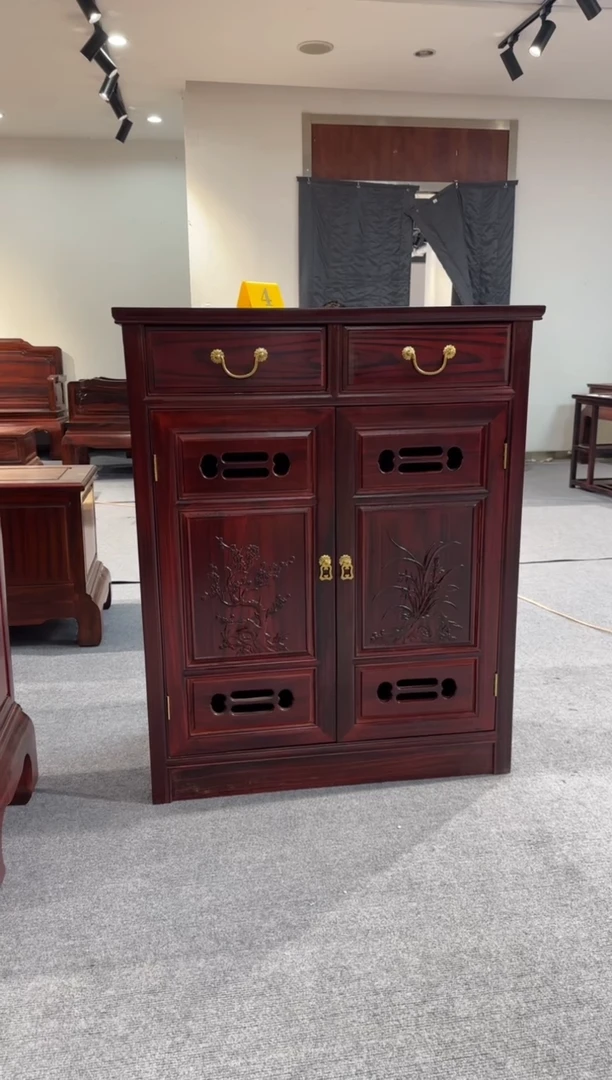 木（红木类）秋**戈雕花鞋柜