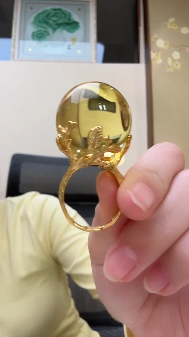 未镶嵌琥珀戒指戒指